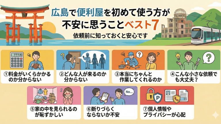 広島で便利屋を初めて使う方が不安に思うことベスト7｜依頼前に知っておくと安心です