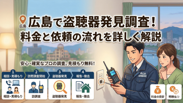 広島で盗聴器発見調査を依頼するなら？料金と流れ